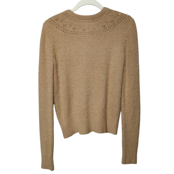 The Reeds Women's Sz XS Tan Cardigan Sweater Super Soft Fuzzy - Picture 6 of 6